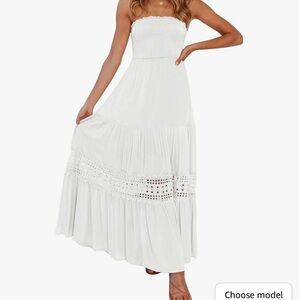 White Zesica strapless dress